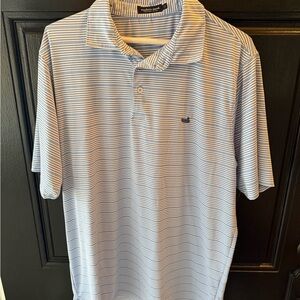 Southern Marsh Men's Polo - Light Blue and White Stripes